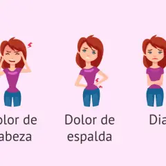 Mujer con dolor abdominal, de cabeza, de espalda, diarrea y náuseas, síntomas comunes del dolor regla.