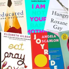 En samling omslag till **best biographies**, inklusive Michelle Obama, Ruth Bader Ginsburg och Malala Yousafzai.