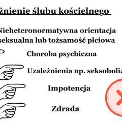 Konsekwencje unieważnienia małżeństwa kościelnego: orientacja, choroba, uzależnienia, impotencja, zdrada. Adwokat Marta Wnuk.