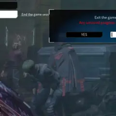 Menu gry z opcją "Exit Game" i pytaniem "Exit the game?". Wybierz "YES" lub "NO", aby zakończyć grę. Jak wyjść z trybu pełnoekranowego Steam.