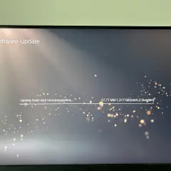 Systemsoftware-Update auf der PS5: Die Update-Datei wird heruntergeladen, noch 3 Stunden bis zur Fertigstellung.