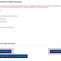 Wynik wyszukiwania księgi wieczystej. Możliwość przeglądania darmowe księgi wieczyste, aktualnej lub zupełnej treści KW.