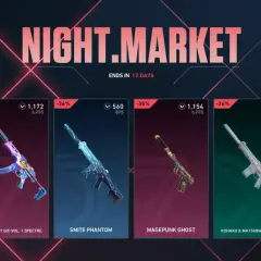 Oferty specjalne na Night Market w Valorant: Horizon Bucky, Spectre Valorant GO!, Smite Phantom, Magepunk Ghost, Kohaku & Matsuba Phantom, Team Ace Vandal.