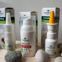 Produkty Langsteiner ectoAlerg i ectoSkin P7 z ektoiną – krople do oczu, spray do nosa i krem. Pomagają łagodzić objawy alergii.