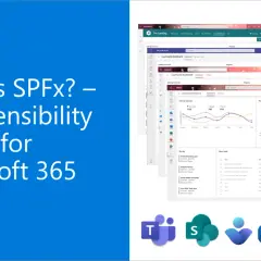 Le **sharepoint framework** (SPFx) est un modèle d'extensibilité pour Microsoft 365, illustré par des tableaux de bord et des applications.