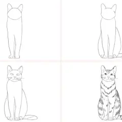 Katzen zeichnen mit Bleistift: Schritt-für-Schritt-Anleitung