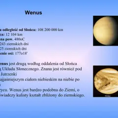 Wenus, druga planeta od Słońca, znajduje się w odległości 108 200 000 km.