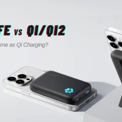 Dwa iPhone'y 13 z akcesoriami do ładowania. Czy iPhone 13 ma ładowanie indukcyjne? Tak, obsługuje MagSafe i ładowanie Qi.
