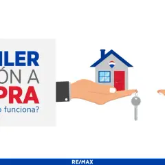 Manos intercambian casa con llave por monedas, ilustrando el concepto de alquiler con opción a compra.