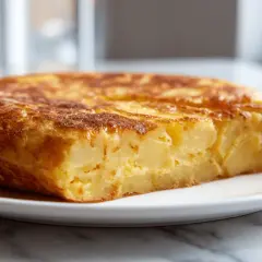 Złocista tortilla z airfryer, puszysta w środku, z chrupiącą skórką. Idealna na szybki posiłek.