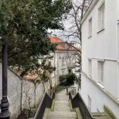 Schody prowadzące do zabytkowej kamienicy, gdzie okna wymagają wymiany. Wzór pisma do konserwatora.