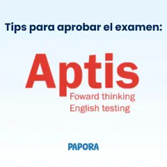 Tips para aprobar el examen Aptis. Logo de Papora.