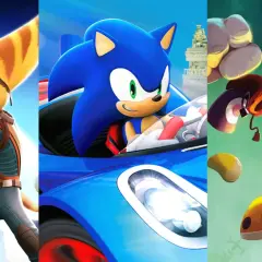Ratchet, Sonic i Rayman - bohaterowie najlepszych gier na PS3, gotowi do akcji i wyścigów.