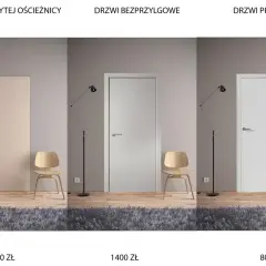 Drzwi bezprzylgowe to te, które idealnie wtapiają się w ścianę, tworząc minimalistyczny wygląd. Porównanie trzech typów drzwi.