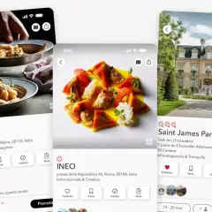 App di ristoranti con piatti invitanti e un hotel di lusso, come da guida Michelin.