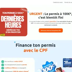 Urgent : le permis à 100€, c'est bientôt fini ! Profitez-en pour financer votre permis avec le CPF avant que l'offre ne disparaisse.
