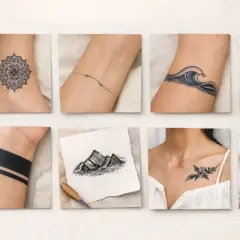 Små tatueringar med betydelse: en fjäril, våg, måne, blomma, manet och mer.