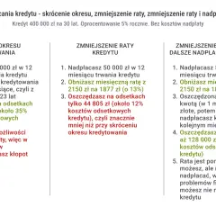 Kiedy pierwsza rata kredytu hipotecznego jest spłacona, rozważasz opcje nadpłaty: skrócenie okresu, zmniejszenie raty lub obie opcje.