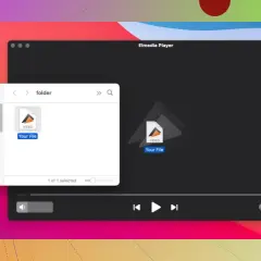 Elmedia Player shows a folder with a video file, demonstrating how to play your mkv lossless files.