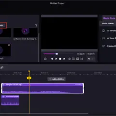 Importing a .wav file on a Macintosh computer into a video editor.