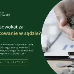 Ile bierze adwokat za reprezentowanie w sądzie? Dłonie trzymające monety nad wykresem sugerują koszt obsługi prawnej.