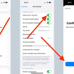 Configura "Oye Siri" en Ajustes. Activa la opción para que Siri te escuche y reconozca tu voz.