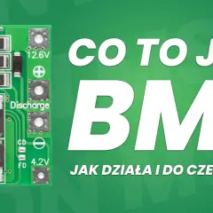 Zielona płytka drukowana z elementami elektronicznymi, część systemu BMS. Napis "CO TO JEST BMS JAK DZIAŁA I DO CZEGO SŁUŻY?".