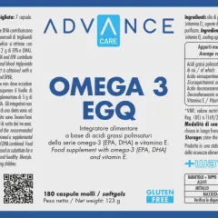 Integratore alimentare Omega 3 EGQ, con EPA e DHA, essenziali per il benessere. Scopri cosa sono gli omega 3 e i loro benefici.