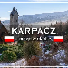 Drewniany kościółek Wang i wieża widokowa w Karpaczu, zimowe krajobrazy i góry Karkonosze. Odkryj karpacz atrakcje!