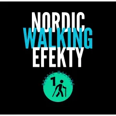 Nordic walking efekty po miesiącu: zobacz, jak poprawić kondycję i sylwetkę. Ikona osoby z kijkami i cyfra 1.