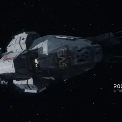 Rocinante, statek z serialu "The Expanse", przemierza przestrzeń kosmiczną. Jego załoga, znana z odwagi, jest gotowa na każde wyzwanie.