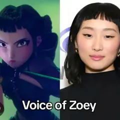 Kpop demon hunters obsada: animowana Zoey i aktorka, która jej użycza głosu.