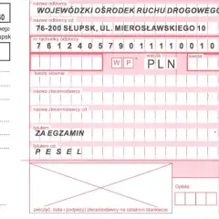 Potwierdzenie wpłaty za egzamin w WORD. Kwota za egzamin praktyczny w WORD jest tu widoczna.