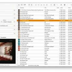 This Mac app shows how to edit MP3 files, displaying track details for Nils Frahm's "All Melody" album.