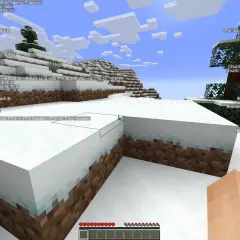 Śnieżny krajobraz w Minecrafcie, z widocznymi informacjami o wydajności i modach, w tym o **sodium** renderer.