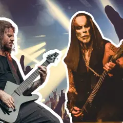 Dwóch gitarzystów, jeden z długimi włosami, drugi w kapturze, gra na scenie. To może być najbardziej znany polski zespół metalowy.