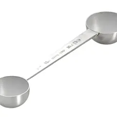Metalowa miarka z dwoma końcówkami, z oznaczeniami 15ml i 30ml.