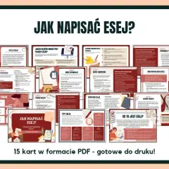 Jak napisać esej przykład: 15 kart PDF z poradami, jak stworzyć świetny esej. Znajdziesz tu wszystko: od wyboru tematu po zakończenie.