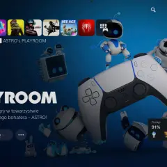 Astro z Astro's Playroom na tle konsoli PS5. Odkryj przyszłość gry z międzygalaktycznym bohaterem!