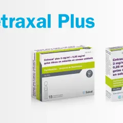 Opakowania leku Cetraxal Plus w kroplach do uszu, zawierające ciprofloksacynę i acetonid fluocinolonu.