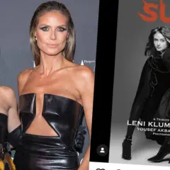 Heidi Klum och hennes dotter Leni på bild. De syns tillsammans på en tidningsomslag och på en röd matta. Heidi Klum barn.