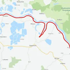 Trasa rowerowa wzdłuż Wisły, od Smolice przez Dębinę do Łączan. Widoczne stawy i Rudniański Park Krajobrazowy.