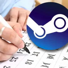 Ręka z markerem zaznacza daty w kalendarzu, czekając na przeceny na Steam.