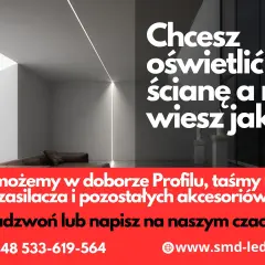 Nowoczesny montaż taśmy LED w salonie. Pomoc w doborze oświetlenia i akcesoriów. Zadzwoń lub napisz!