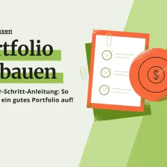 Börsenwissen: Portfolio aufbauen. Schritt-für-Schritt-Anleitung für ein gutes Portfolio mit Zielscheibe und Dollarzeichen.