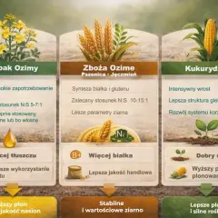 Rzepak ozimy: lepsze wykorzystanie azotu, więcej tłuszczu. Zboża ozime: synteza białka, lepsza jakość ziarna. Kukurydza: intensywny wzrost, dobry start.