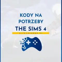 Kody na potrzeby The Sims 4. Zmęczony Sim z kubkiem kawy, ikony łazienki, łóżka i lodówki.