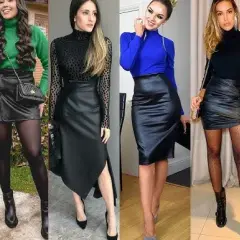 Falda de cuero negra: 3 looks de fiesta para deslumbrar