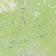 Mapa szlaków turystycznych w Poroninie. Trasa prowadzi przez malownicze tereny, oznaczając szczyty jak Nosal, Mały Kopieniec i Wielka Królowa Kopa.