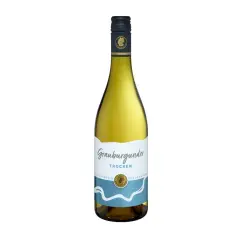 Flasche trockener Grauburgunder Qualitätswein aus Rheinhessen.